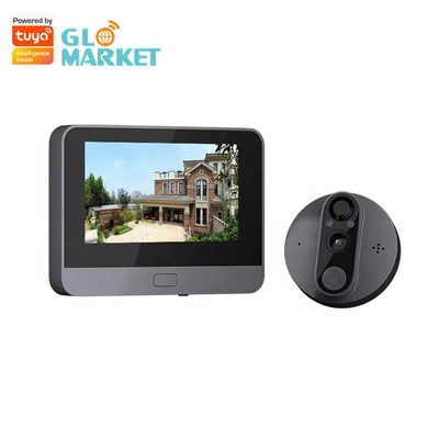 Glomarket熱い販売のTuyaスマートなデジタルのドアの視聴者のカメラの電話App制御4.3inchスクリーンの動き検出の戸口の呼び鈴