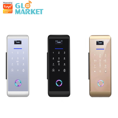 GlomarketスマートなTuya Wifiのガラス ドア ロックの指紋のデジタル キーボード パスワード ロックの理性的な連結遠隔Unlockin