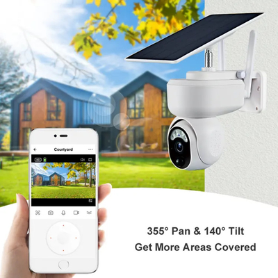 Wifi 2MPのスマートな太陽カメラの保証屋外の低い電力防水PTZのカメラ