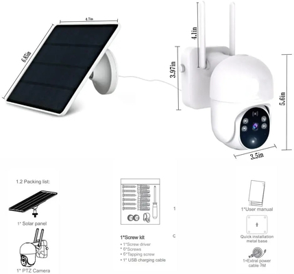 太陽エネルギーのTuyaのスマートなカメラ1080P HDの対面声の通話装置PIRの動き検出のカメラ
