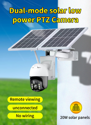 Wifi Tuyaの太陽電池パネルが付いているスマートな太陽カメラ20Wattの屋外の監視PTZのカメラ