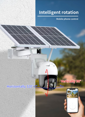 Wifi Tuyaの太陽電池パネルが付いているスマートな太陽カメラ20Wattの屋外の監視PTZのカメラ