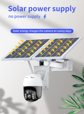Wifi Tuyaの太陽電池パネルが付いているスマートな太陽カメラ20Wattの屋外の監視PTZのカメラ
