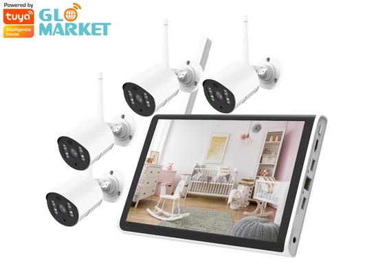 GlomarketスマートなTuya Wifi NVRのキット4CHのカメラ1080P 10.1のインチLCD NVRのキット