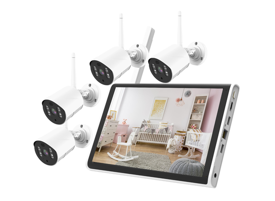 GlomarketスマートなTuya Wifi NVRのキット4CHのカメラ1080P 10.1のインチLCD NVRのキット