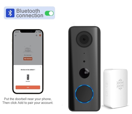 Tuayの対面スマートな可聴周波ドアベルのWifi HD 1080p IP65防水PIR作り付け電池