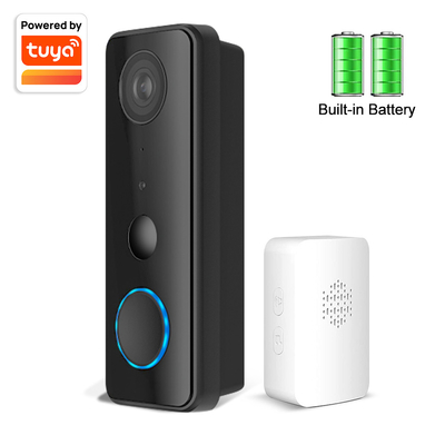 Tuayの対面スマートな可聴周波ドアベルのWifi HD 1080p IP65防水PIR作り付け電池