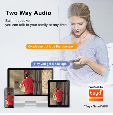 Tuayの対面スマートな可聴周波ドアベルのWifi HD 1080p IP65防水PIR作り付け電池