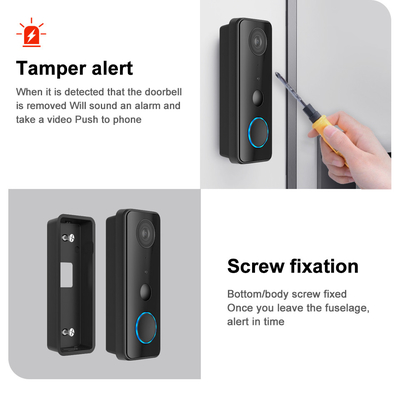 Tuayの対面スマートな可聴周波ドアベルのWifi HD 1080p IP65防水PIR作り付け電池
