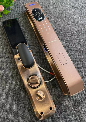 グロマーケット ツヤ スマートドアロック 3D顔認識 自動スマートロック カメラ付き スマートバイオメトリック セキュリティ ドアロック