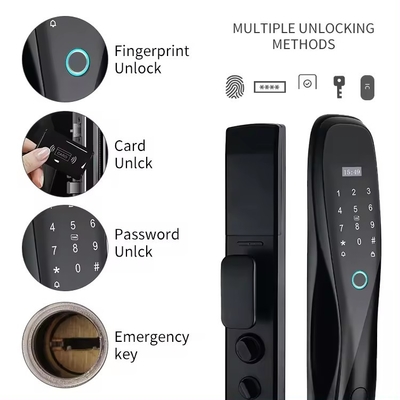 グロマーケート 3Dフェイス WIFI スマート 完全自動 スマートロック 指紋 APP カード 鍵 解錠 カメラ付き インテリジェント ドアロック