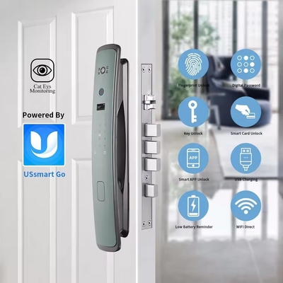グロマーケット スマート ツヤ Wifi ドアロック 自動 警報 指紋 スマート APP 鍵 デジタル パスワード セキュリティ 自動 鍵