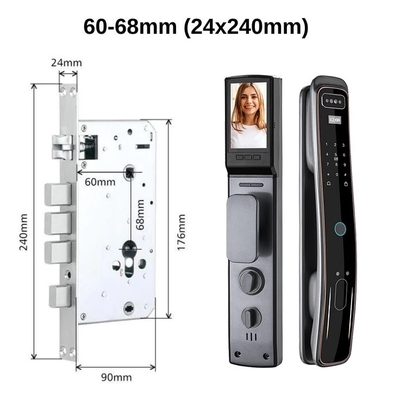 グロマークレット 完全自動 ツヤ Wifi スマートドアロック 携帯電話制御 指紋 デジタルパスワード スマートロック カメラ付き