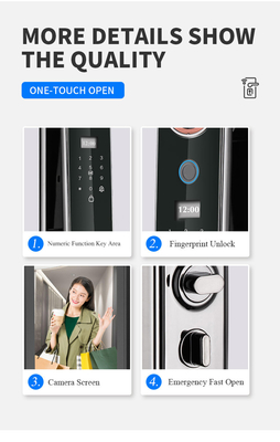 グロマーケット 工場価格 Wifi アプリ スマートドアロック 顔認識 バイオメトリック指紋 セルラドゥラ サポート インターコン機能