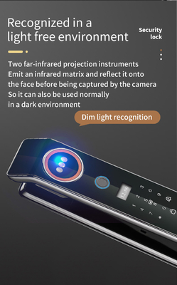 グロマーケット 工場価格 Wifi アプリ スマートドアロック 顔認識 バイオメトリック指紋 セルラドゥラ サポート インターコン機能