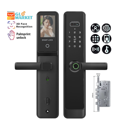 グロマーケット ツヤ Wifi スマートロック アルミ 木製 ドア 顔認識 パームプリント バイオメトリック 指紋 デジタル スマートロック