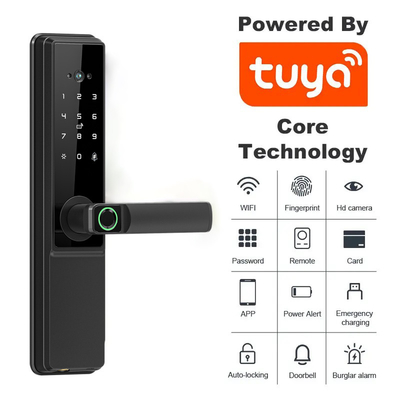 グロマークレット ツヤ Wifi スマートドアロック カットアイ デジタルロック 電子指紋ドア スマートホーム
