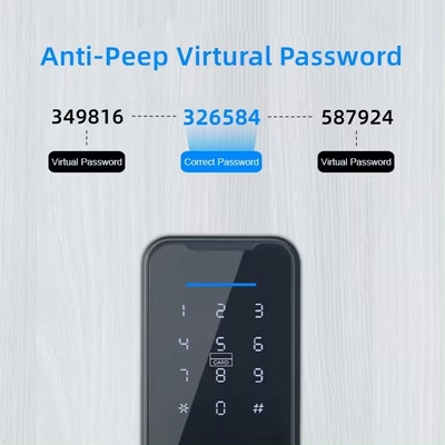 グロマーケット Wifi Tuya スマートドアロック アルミ指紋 パスワード カードキー 解錠 バイオメトリック デジタル スマートロック