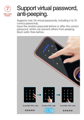 グロマーケット Wifi Tuya スマートドアロック アルミ指紋 パスワード カードキー 解錠 バイオメトリック デジタル スマートロック