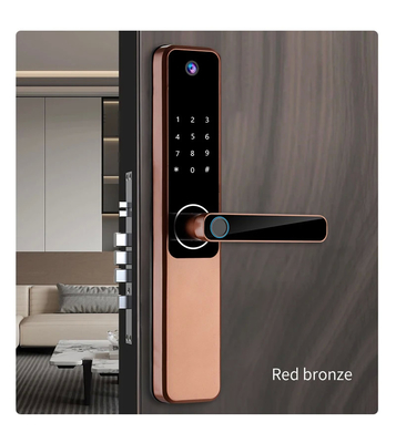 グロマークレット ツヤ Wifi 指紋 デジタル パスワード インテリジェント ドアロック リモコン コントロール ロック スマート カメラ付き