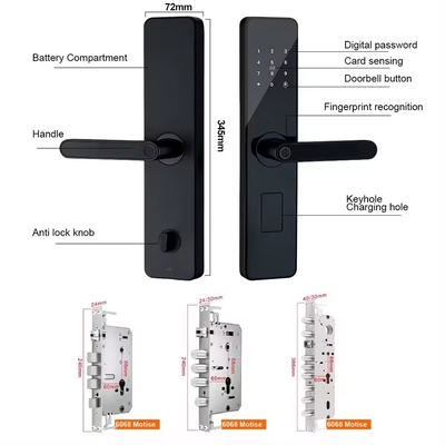 グロマーケート ホーム アパート トイヤ スマート WiFi デジタル ドアロック 電話 APP リモコン セキュリティ 指紋 スマート ドアロック