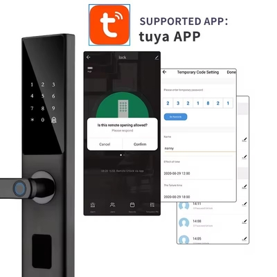 グロマークレット ツヤ スマート WiFi デジタル ドアロック コード RFID IC カード スマートフォン アプリ 解錠 バイオメトリック 指紋 スマートロック