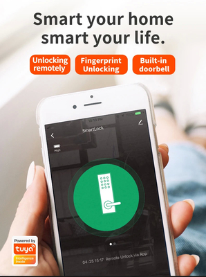 グロマークレット ツヤ スマート WiFi デジタル ドアロック コード RFID IC カード スマートフォン アプリ 解錠 バイオメトリック 指紋 スマートロック