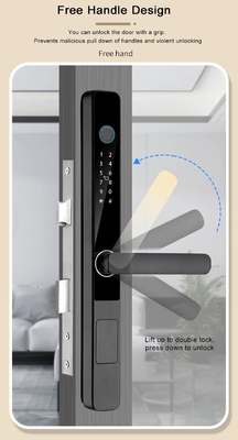 スマートチューヤ 防水ドアロック スライディングドア 指紋 パスワード リモコン ハンドル 電子 知的ロック
