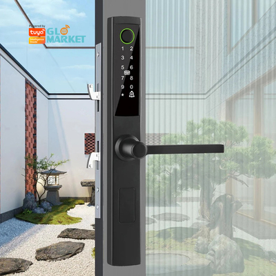 グロマーケット 壊れた橋 スマートロック ハイエンド インテリジェンス 亜鉛合金 ツヤ Wifi 指紋 防水ドアロック