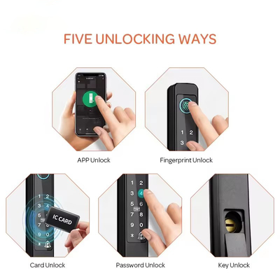 グロマーケット 壊れた橋 スマートロック ハイエンド インテリジェンス 亜鉛合金 ツヤ Wifi 指紋 防水ドアロック