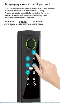 グロマーケット 壊れた橋 スマートロック ハイエンド インテリジェンス 亜鉛合金 ツヤ Wifi 指紋 防水ドアロック
