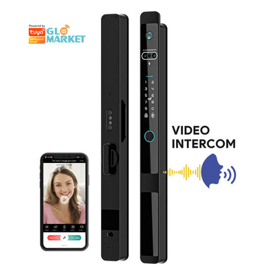 グロマーケット ツヤ 3d フェイス セルラドゥラ インテリジェント 自動 電動WiFi カメラ 指紋 デジタル スマート ドア ロック