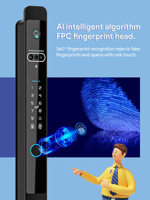 グロマーケット ツヤ 3d フェイス セルラドゥラ インテリジェント 自動 電動WiFi カメラ 指紋 デジタル スマート ドア ロック
