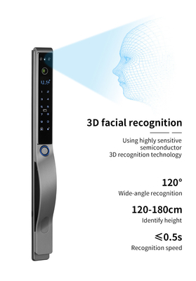 グロマーケット 屋外電気鍵なし 3D顔認識 トゥヤ デジタル パスワードカード ドアロック 防水指紋 スマートロック