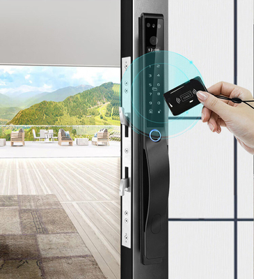 グロマーケット 屋外電気鍵なし 3D顔認識 トゥヤ デジタル パスワードカード ドアロック 防水指紋 スマートロック