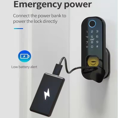 グロマークレット スマートホーム 防水 スマート 電気 リム ロック ツヤ APP コントロール WIFI 屋外ゲート ドア 指紋 スマート ロック