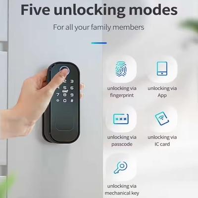 グロマークレット スマートホーム 防水 スマート 電気 リム ロック ツヤ APP コントロール WIFI 屋外ゲート ドア 指紋 スマート ロック