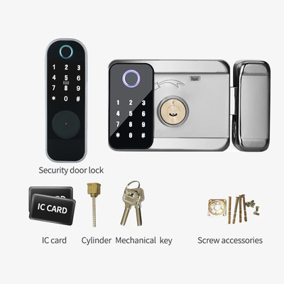 グロマーケット アパート トイヤ スマートドアロック 盗難防止 デジタル パスワード Ttlock アプリ コントロール ゲート ダブル スマート フレーム 指紋ロック