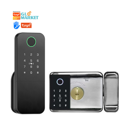 グロマーケット 屋外電子 スマート指紋 パスワード デジタルロック ツヤ ツトロック スマートドアロック