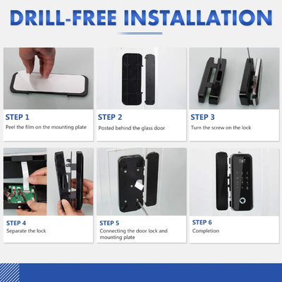グロマークレット スマート ツヤ Wifi ガラスドアロック 指紋 デジタルキーボード パスワードロック インテリジェント リンク リモート 解錠