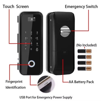 グロマークレット スマート ツヤ Wifi ガラスドアロック 指紋 デジタルキーボード パスワードロック インテリジェント リンク リモート 解錠