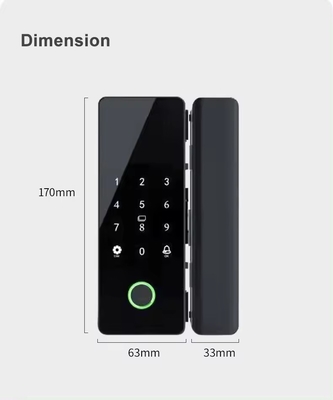 グロマーケット ツヤ スマート ガラス ドア ロック バイオメトリック 指紋 BLE スマート 電子 ロック オフィス用 ガラス ドア