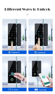 グロマーケット ツヤ スマート ガラス ドア ロック バイオメトリック 指紋 BLE スマート 電子 ロック オフィス用 ガラス ドア