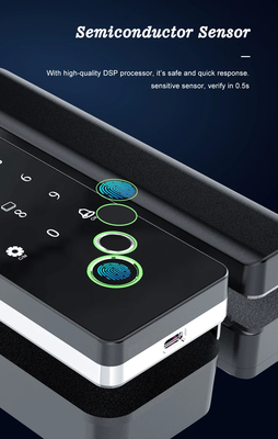 グロマーケット ツヤ スマート ガラス ドア ロック バイオメトリック 指紋 BLE スマート 電子 ロック オフィス用 ガラス ドア