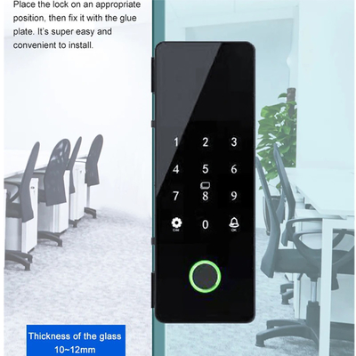 グロマーケット ツヤ スマート ガラス ドア ロック バイオメトリック 指紋 BLE スマート 電子 ロック オフィス用 ガラス ドア