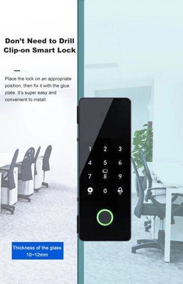 グロマーケット ツヤ スマート ガラス ドア ロック バイオメトリック 指紋 BLE スマート 電子 ロック オフィス用 ガラス ドア