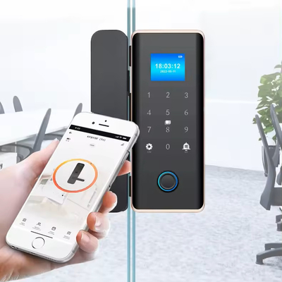 グロマークレット スマートガラスドアロック Wifi リモコン ツヤアプリ オフィスロック カード デジタルバイオメトリック指紋 ドアロック
