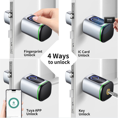 グロマーケットホーム スマートドアロック Ttlock スマート指紋カード鍵ロック 調節可能なシリンダーユーロ スマートロック ツヤ アプリ ドアロック