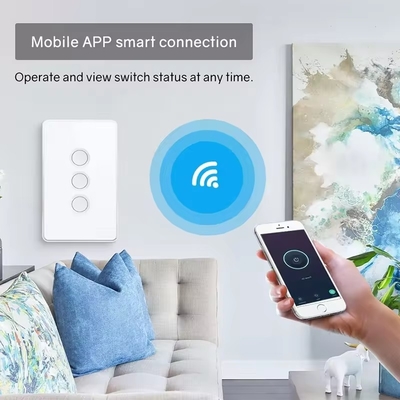 グロマーケット ツイア ジグビー/wifi EU テンパレードガラス 凸ボタン タッチライトスイッチ 1/2/3/4 ギャング Wifi ウォールスイッチ Google アレクサと連携