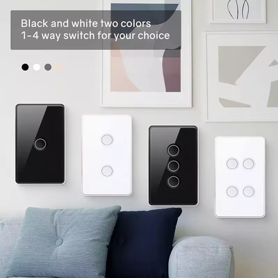 グロマーケット ツイア ジグビー/wifi EU テンパレードガラス 凸ボタン タッチライトスイッチ 1/2/3/4 ギャング Wifi ウォールスイッチ Google アレクサと連携